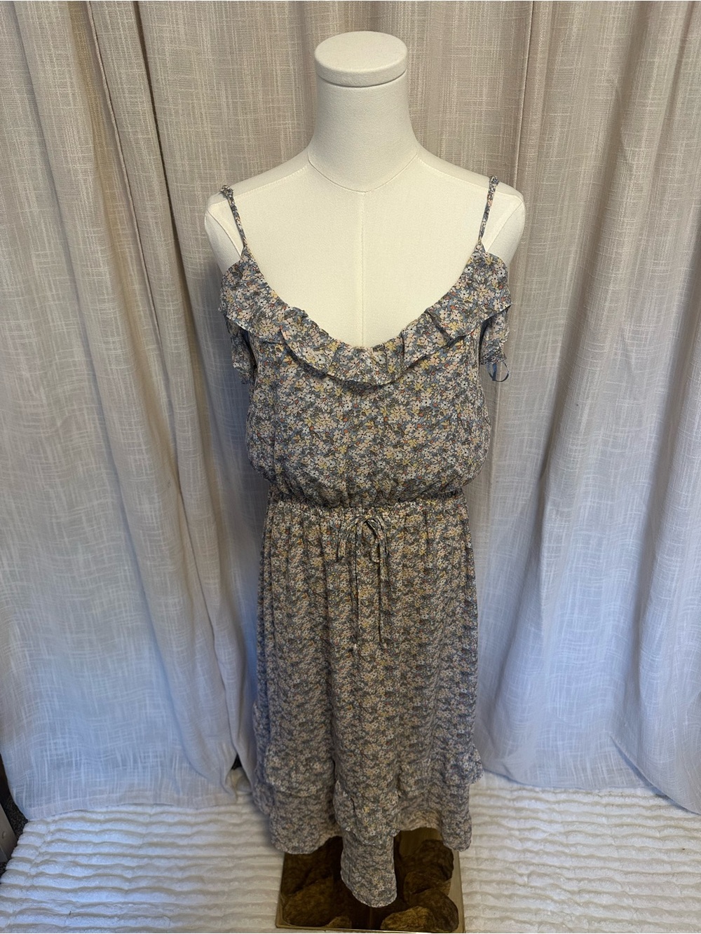 Sienna Sky Floral Ruffle Midi Dress